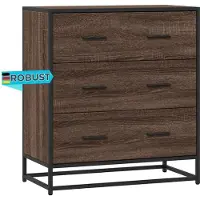 DELUKE Sideboard SOPI für Wohnzimmer Braun Eichen-Optik 68x35x76 cm & Metall | Kommode Flur Anrichte mit Schubalden