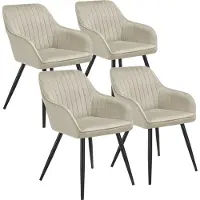 TecTake Esszimmerstuhl Marilyn gepolstert, in Samtoptik, gesteppt 58 x 62 x 82 cm
