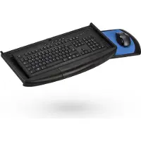 Sotech Tastaturauszug schwarz mit Mauspad Tastaturablage Tastaturschublade PC Tastatur Auszug