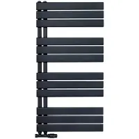 Belrad Badheizkörper 1200x500mm, verschiedene Größen Weiß & Schwarz, Anschluss links, langlebiger Stahl, Multiblockventil-kompatibel, Handtuchtrockner
