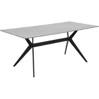 Die Möbelfundgrube Esstisch 180 x 90 cm Marmoroptik grau - PACCINO