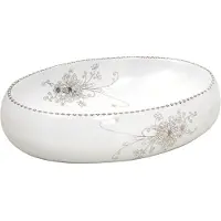 vidaXL Aufsatzwaschbecken Weiß Oval 59x40x15 cm Keramik