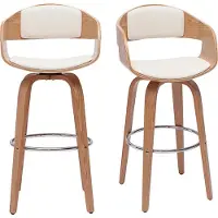 Miliboo - Skandinavischer Barhocker 360° drehbar helles Holz H67.5 cm GAO