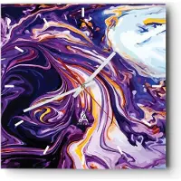 ARTTOR Wanduhr - Quadrat - Glasuhr - Abstraktion modern - 40x40cm - Schleichendes Uhrwerk - Lautlos - zum Aufhängen bereit - Dekoration Modern - Wanddekoration aus Glas - C3AC40x40-4084