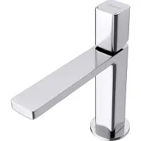 Doporro Einhebelmischer Silber 19,6 cm hoch Waschbeckenarmatur eckig Waschtischarmatur Einlochmontage DIN-Anschluss