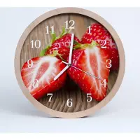 Tulup Holzuhr 20fi cm wanduhr - Erdbeer-Frucht
