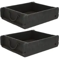 Novaliv 2x Holzkiste Vintage Schwarz 30 x 25 x 8 cm Alte Ziegelform Holz Groß Allzweckkiste aus recyceltem Altholz Jede Form EIN Unikat – Vintage Kiste Deko