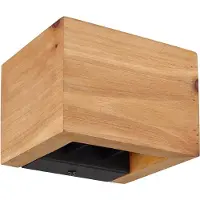 Etc-shop Wandleuchte, Holz, schwarz, UP DOWN, verstellbar, H 9,8 cm