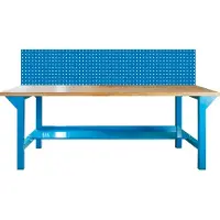 Proregal Werkbank Rhino Plus mit Lochplatte | HxBxT 131x150x70cm | Traglast 500kg | Lichtblau