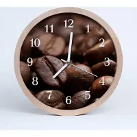 Tulup Holzuhr 20fi cm wanduhr - Kaffeebohnen