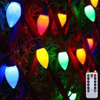 ROSNEK 5m LED Lichterkette Bunt 8 Lichtmodi Wasserdicht Batteriebetrieben mit Fernbedienung für Innen Garten Party Weihnachten Deko