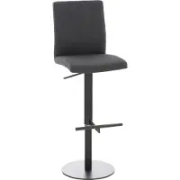 DELUKE Barhocker DIVER - Stoff Dunkelgrau 40x49x93 cm Schwarz | Barstuhl Höhenverstellbar Mit Lehne Drehbar Tresenhocker Tresenstuhl Kneipenhocker