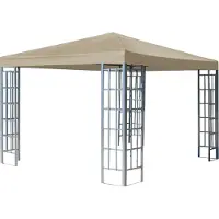 Quick Star Rank Pavillon 3x3m Beige Metallpavillon Polyester PVC beschichtet