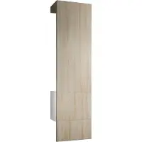 Vladon Garderobe Carlton Set 5, Germany, Garderobenset bestehend aus 1 Garderobenpaneel mit integrierter Tür und 1 Kleiderstange, Weiß matt/Eiche sägerau (52 x 193 x 35 cm)