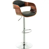 TPFLiving Barhocker Kingsley Gestell Metall in Chromoptik Holz/Kunstleder Walnuss/Creme