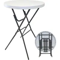 TRUTZHOLM Stehtisch 80 cm klappbar weiß Partytisch