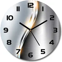 Tulup Wanduhr aus Glas 30fi Glasbild Glasuhr Gehärtetes Glas - schwarze-zeiger - Metal abstraction