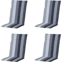 Madison - Gartenstuhlauflage High Back Victoria grau - Ca. 120x50 cm - 4er-Set