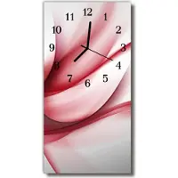 Tulup Glasuhr Wanduhr Küchenuhr Echt-Glas 30x60 Abstrakt Rot