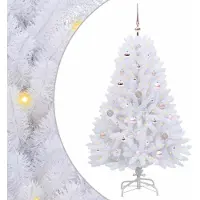Syfax Künstlicher klappbarer Weihnachtsbaum Weiß 150 cm PVC und Stahl