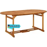 DELUKE Garten-Esstisch SEDO 180x90x75 cm Massivholz Akazie | Gartentisch Holz klappbar Outdoortisch Terrassentisch verstellbar