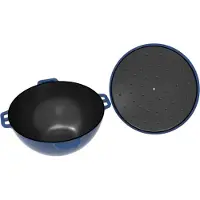 ROBARI Kasan Wok ASIA 12 Liter mit Deckel aus Gusseisen emailliert