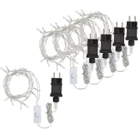 VBS LED Lichterkette 10 LEDs 5 Stück 3m Länge 15cm Abstand 1.5m Kabel