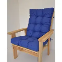 Rattani Polster für Gartenstuhl , Liegestuhl , Schaukelstuhl Sevila , Hochlehner Auflage , Gr. 125 x 55 cm , Colore blu Marino (dunkelblau)