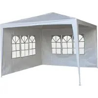Happy Garden Stabiles Partyzelt TRAMONTANE 3x3m weiß, wasserabweisend, mit Fenstern