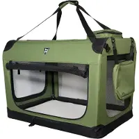 SPOCADO "Palace" Transportbox | 70 x 52 x 52 cm | Faltbar | 3 Reißverschluss-Öffnungen | Inkl. Liegedecke | Perfekt für Reisen | grün | SCO-21