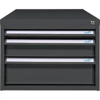 Proregal Schubladenbox mit 3 Schubladen für Werkbank Rhino| HxBxT 40x53x70cm | Traglast 60kg | Anthrazitgrau