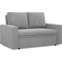 Mebligo Sofa mit Schlaffunktion NEO, Wohnzimmer Sofa 2-Sitzer 148x87cm, Cord Grau