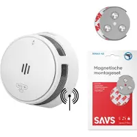 SAVS S10-W Drahtlos vernetzbarer Rauchmelder - Mit Magnetbefestigung - LinkSmart - 10 Jahre Batterie - Optionales WLAN - Infrarotsensor