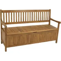 Degamo Staukastenbank Truhenbank Gartenbank mit Staufach BENITA 3-sizter 150cm, Holz Akazie geölt