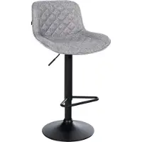 CLP Barhocker höhenverstellbar, Barstuhl Kasson drehbar mit Rückenlehne, modern grau Material Stoff