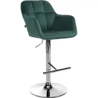 CLP Barhocker Natoma Samt grün/Metall in Chromoptik
