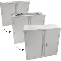 Phoenix Stahlschrank SCF0891GGK, faltbar, 1 Fachboden, Schlüsselschloss, B 915 x T 370 x H 830 mm, Stahl, lichtgrau RAL 7035