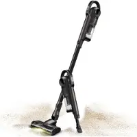 TurboTronic Akku Staubsauger - IQ9 - kabelloser 2in1 Stabstaubsauger & Handstaubsauger, 10 kPa Saugleistung, bis zu 35 Min. Laufzeit, beutellos, LED-Bodenbürste Black
