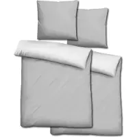 Sleezzze Doppelpack CloudComfort Basic Wendebettwäsche hellgrau/weiß 135 x 200 + 80 x 80 cm