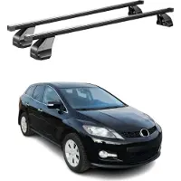 Omac Menabo Dachträger Grundtäger für Mazda CX-7 2006-2012 75kg Stahl Schwarz 2 tlg