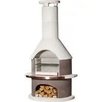 Buschbeck Gartengrillkamin Rondo weiß-braun 90009.000