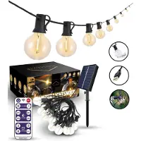 Homezie Solarbetriebene Lichterkette - 10 Meter - 20 LED-Glühbirnen - Gartenbeleuchtung - Stachelschnur - Birnengirlande