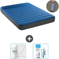 Intex Airbed - Doppelbett - 137 x 191 x 22 cm - Blau - Inklusive Pumpe - Spannbettuch en Reperaturset