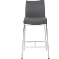 Miliboo - Barhocker Aluminium gebürstet PolyurethanDunkelgrau 66 cm (2er-Set) OLLY