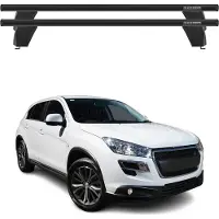 Omac Menabo Dachträger Grundtäger für Peugeot 4008 2012-2017 75kg Alu Schwarz 2tlg