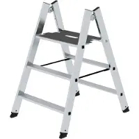 Proregal Klapptritt beidseitig begehbar | 3 Stufen | Aluminium-Warzenblech | nivello Leiterschuhe