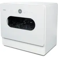 Medion Mini Geschirrspüler DWT51 (Tischgeschirrspüler mit Touch-Bedienfeld, Eimer-Funktion, 5 Maßgedecke, funktioniert mit/ohne Wasseranschluss, 7 Reinigungsprogramme, Startzeitvorwahl, MD 37766) weiß