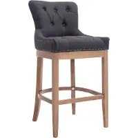 CLP Barhocker Lakewood Stoff, Antik-hell gepolstert antik-hell | Farbe dunkelgrau