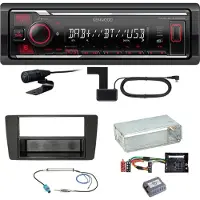 Kenwood KMM-BT408DAB Bluetooth DAB USB Einbauset für Skoda Octavia 2 Yeti 5L