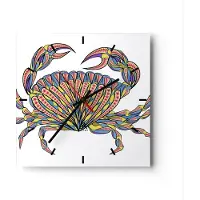 ARTTOR Wanduhr - Quadrat - Glasuhr - Lebensmittel Abbildung Natur Schale - 40x40cm - Schleichendes Uhrwerk - Lautlos - zum Aufhängen bereit - Dekoration Modern - Wanddekoration aus Glas - C3AC40x40-3142
